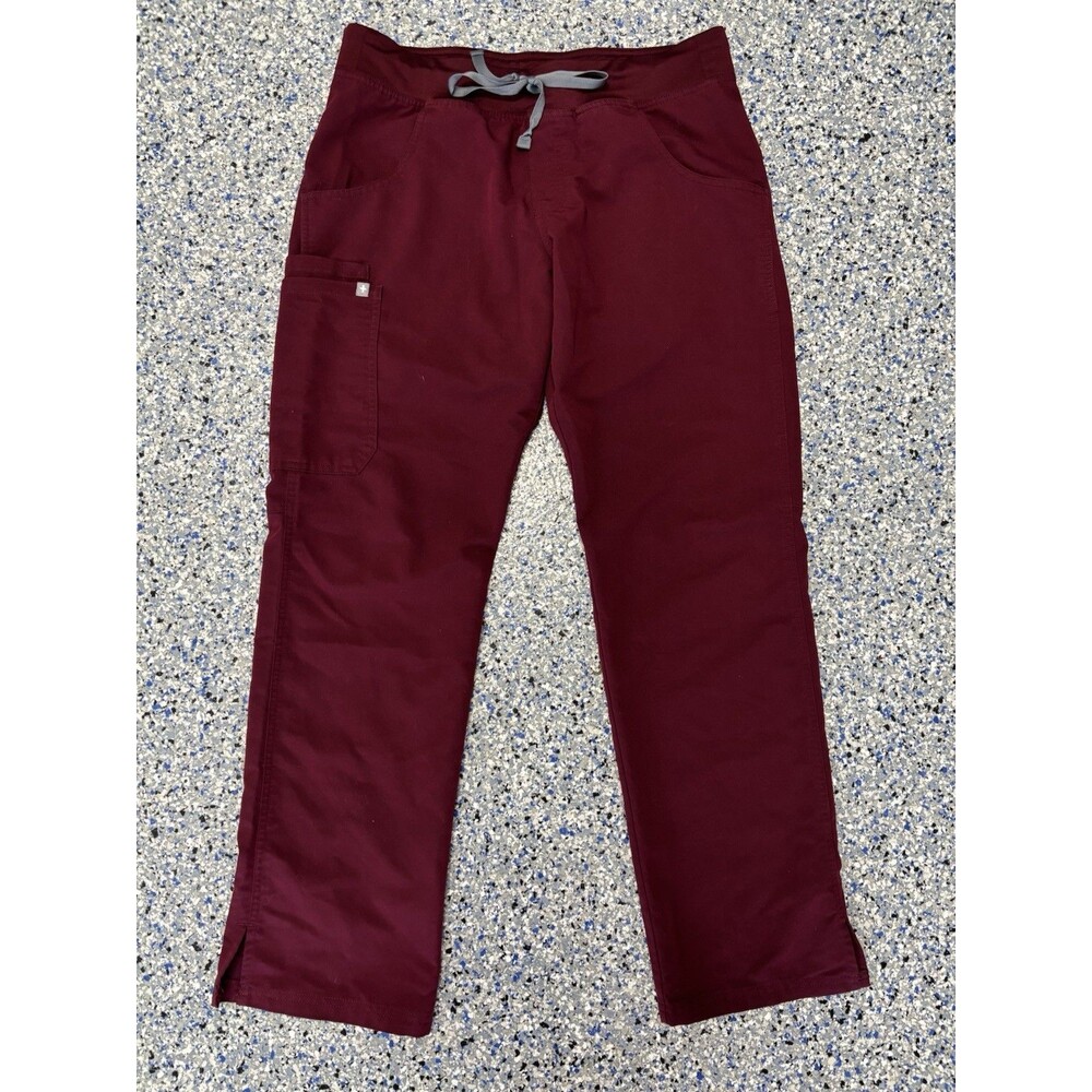 Figs Kade Cargo Scrub Pants Burgundy Wine Size Medium